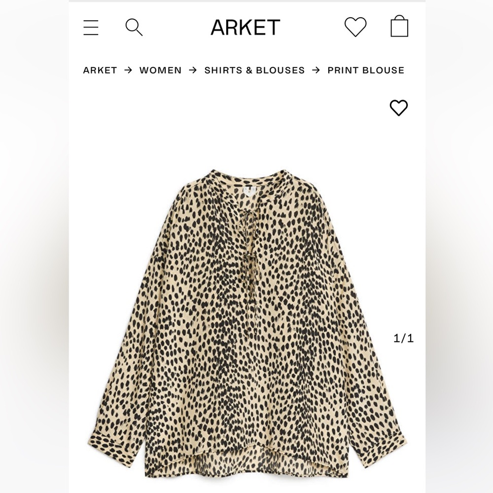 Arket like-new cheetah print blouse